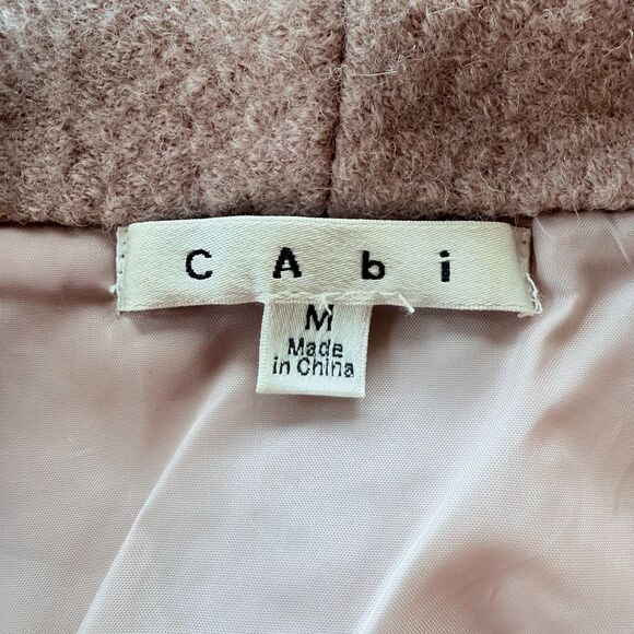 CAbi Rosewater Boiled Wool Valentina Open Front Blazer Jacket in Blush Pink M - Picture 6 of 9
